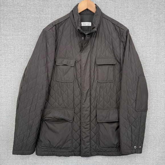 Barneys New York Quilted Field Jacket‎  Mens Sz M Brown Lightweight Coat Pockets - Picture 1 of 16